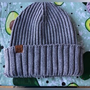Heavy knit grey winter hat lovely never used